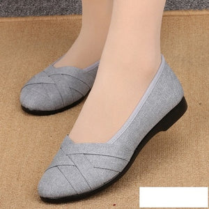 Marlisasa Women Fashion High Quality Light Weight Plus Size Flat Shoes Lady Casual Grey Comfortable Shoes Breathable Shoes F2038