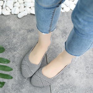 Cresfimix women fashion comfortable cloth flat shoes lady cute spring & summer slip on loafers lady cool street shoes a2038