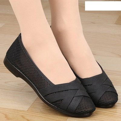 Marlisasa Women Fashion High Quality Light Weight Plus Size Flat Shoes Lady Casual Grey Comfortable Shoes Breathable Shoes F2038