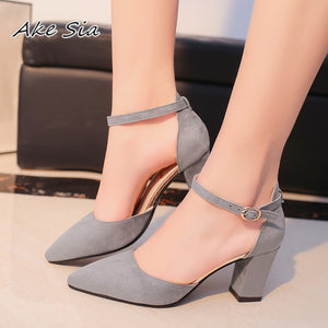 2019 Sandalias femeninas high heels Autumn Flock pointed sandals sexy high heels female summer shoes Female sandals mujer s040