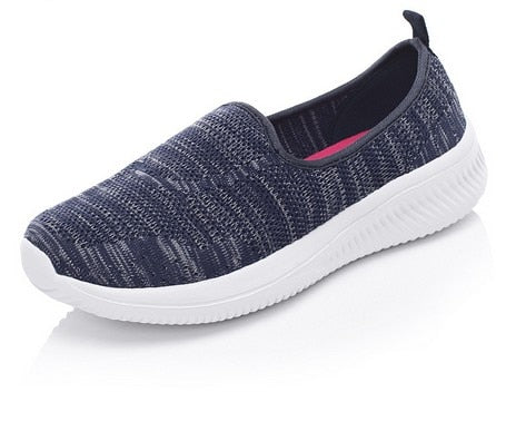 JIANBUDAN Women's sneakers Summer flat bottom breathable walking shoes Mesh casual Slip-on Lightweight shoes 35-40 size