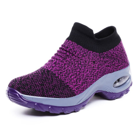 New Fashion Women Sneakers Mesh Breathable Shoes for Woman Comfortable Non-slip Female Shoes Air Cushion Sole Casual Women Shoes