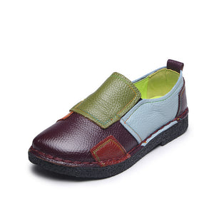 ECTIC 2018 Designer Women Genuine Leather moccasins ladies ballet flats Mixed Colors Slip On Loafers Casual platform Shoes DC-97