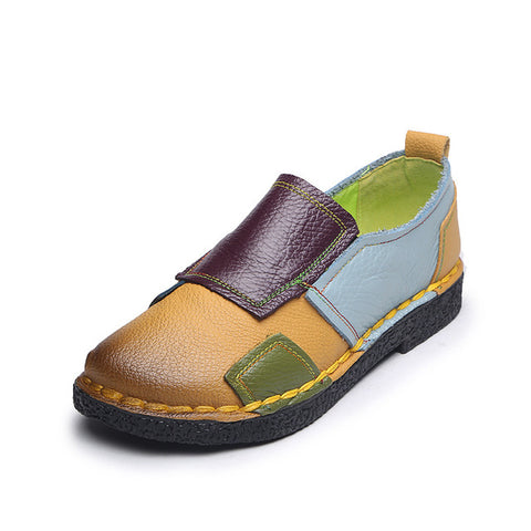 ECTIC 2018 Designer Women Genuine Leather moccasins ladies ballet flats Mixed Colors Slip On Loafers Casual platform Shoes DC-97