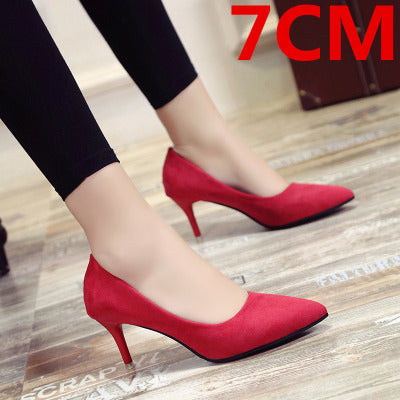 Fashion Women's Single Shoes 10cm Black Pointed Sexy High Heels Stiletto Shallow Mouth Professional Work Shoes Female Pumps