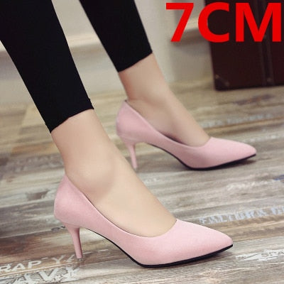 Fashion Women's Single Shoes 10cm Black Pointed Sexy High Heels Stiletto Shallow Mouth Professional Work Shoes Female Pumps