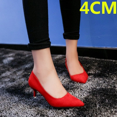 Fashion Women's Single Shoes 10cm Black Pointed Sexy High Heels Stiletto Shallow Mouth Professional Work Shoes Female Pumps