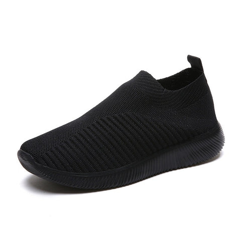 Solid flats shoes women sneakers 2019 new comfortable flat with women shoes sneakers flats slip-on breathable mesh shoes woman