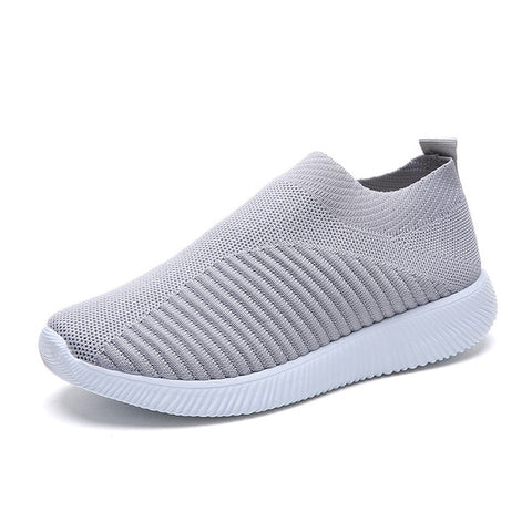 Solid flats shoes women sneakers 2019 new comfortable flat with women shoes sneakers flats slip-on breathable mesh shoes woman