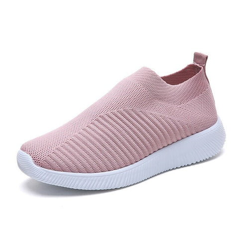 Solid flats shoes women sneakers 2019 new comfortable flat with women shoes sneakers flats slip-on breathable mesh shoes woman