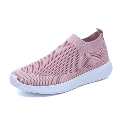 Solid flats shoes women sneakers 2019 new comfortable flat with women shoes sneakers flats slip-on breathable mesh shoes woman