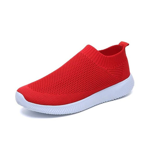 Solid flats shoes women sneakers 2019 new comfortable flat with women shoes sneakers flats slip-on breathable mesh shoes woman