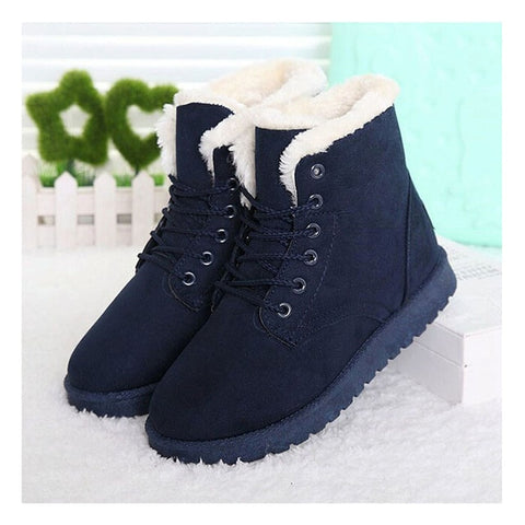 Brand Women Boots 2019 New Winter Women Ankle Boots Warm Flock Fur Snow Boots Women Shoes Women&#39;s Winter Boots Plus Size 43