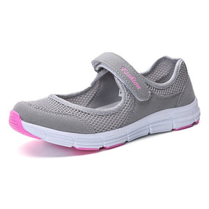 CHAISHOU New Spring Summer Air Mesh Plus Size Casual Shoes For Women Flat Soft Bottom Sneakers Breathable Mesh Shoes F-193