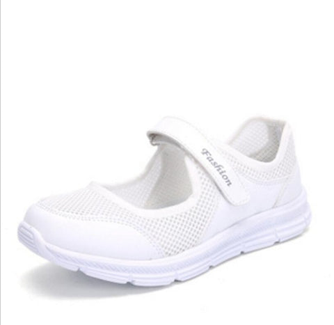CHAISHOU New Spring Summer Air Mesh Plus Size Casual Shoes For Women Flat Soft Bottom Sneakers Breathable Mesh Shoes F-193