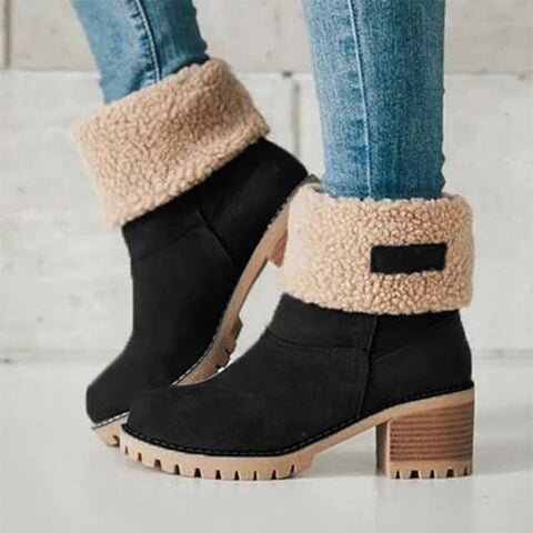 SWONCO Women Boots Ladies Winter Boots Plus Size 43 Thick Plush Christmas Green Boot 2019 Artificial Fur Inside 2-in-1 Snow Shoe