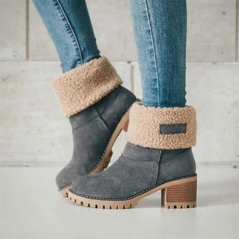 SWONCO Women Boots Ladies Winter Boots Plus Size 43 Thick Plush Christmas Green Boot 2019 Artificial Fur Inside 2-in-1 Snow Shoe