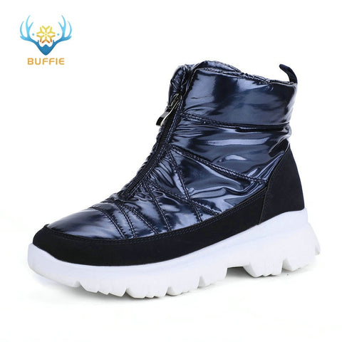 Winter Women boots navy snowboot short shoe warm 50% natural wool water-resistance upper non-slip zip quality product free ship