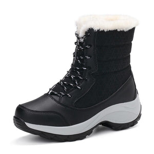 STS BRAND Women Boots Waterproof Winter Shoes Female Snow Boots Platform Mujer Botas Ankle Winter Boot With Thick Fur Girl Boot