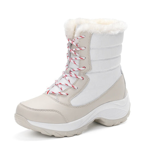 STS BRAND Women Boots Waterproof Winter Shoes Female Snow Boots Platform Mujer Botas Ankle Winter Boot With Thick Fur Girl Boot