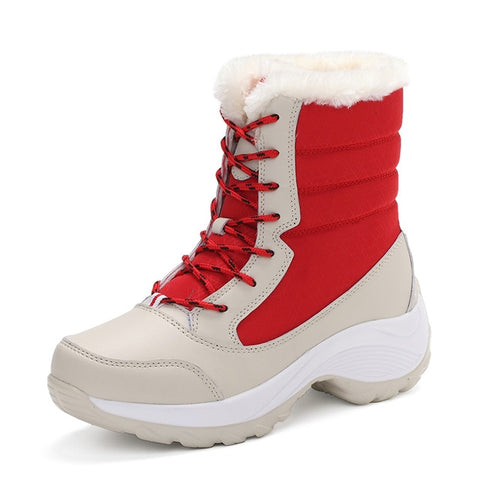 STS BRAND Women Boots Waterproof Winter Shoes Female Snow Boots Platform Mujer Botas Ankle Winter Boot With Thick Fur Girl Boot