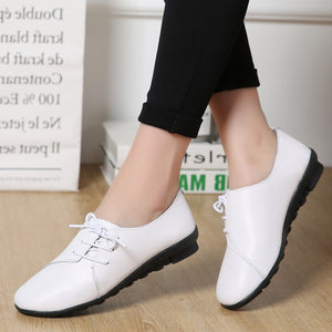 Autumn shoes black pu leather ballet flats shoes women sneakers 2019 casual shoes women plus size pointed toe flats women