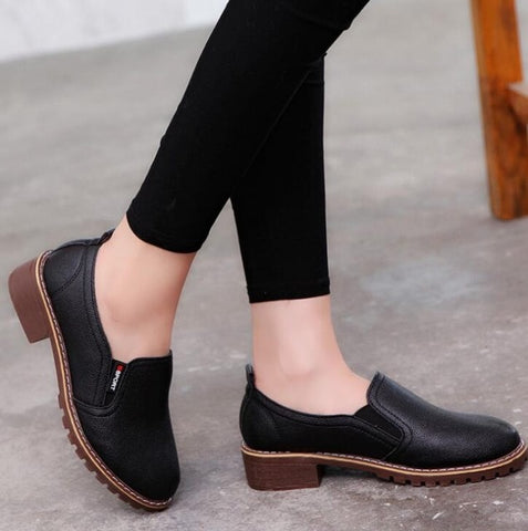 2018 new style Women Flat Shoes Round Toe Oxford Shoes Woman PU Women bullock Shoes Free Shipping