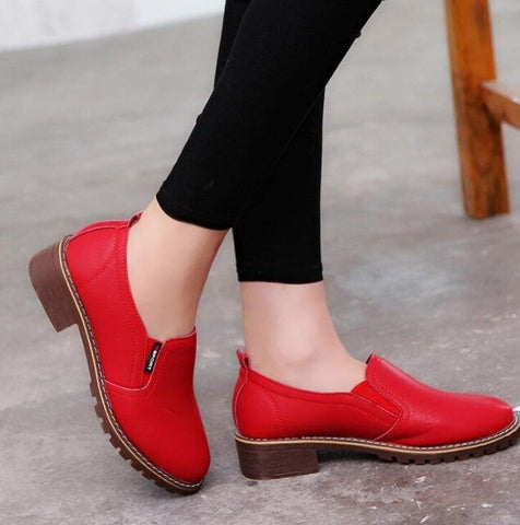 2018 new style Women Flat Shoes Round Toe Oxford Shoes Woman PU Women bullock Shoes Free Shipping