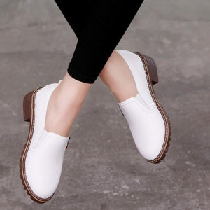 2018 new style Women Flat Shoes Round Toe Oxford Shoes Woman PU Women bullock Shoes Free Shipping