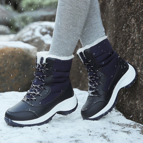 Women snow boots 2019 new waterproof winter boots women shoes solid casual shoes woman keep warm plush winter shoes women boots