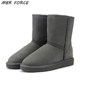 MBR FORCE High Quality Genuine Cowhide Leather  Australia Classic 100% Wool snow boots Women Boots Warm winter shoes for women