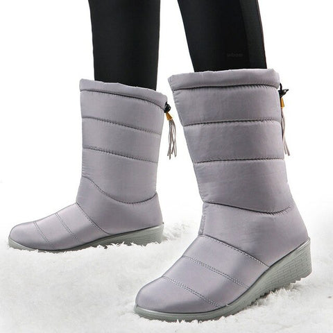 Winter Boots Women Ankle Snow Boots Tassels Down Boots Female High Waterproof Ladies Shoes Plush Insole Bota Feminina