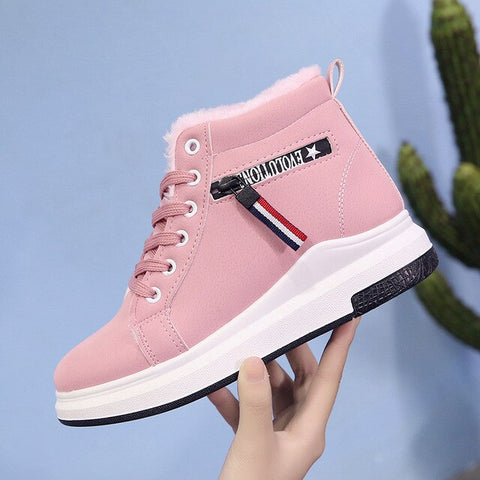 Winter Boots Women Ankle Boots Warm Winter Woman Shoes Sneakers flats Lace Up Short Plush Ladies Shoes Women Short Snow Boots