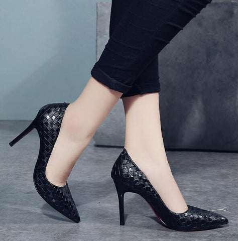 ZHENZHOU 10CM Pumps Women White girl high heel women's fine with 2019 Women's shoes new pointed black fresh princess shoes