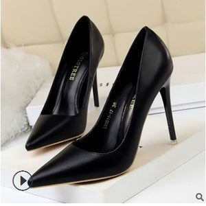 Patent Leather Thin Heels Office Women Shoes New Arrival Pumps Fashion High Heels Shoes Women's Pointed Toe Sexy Shoes Shallow