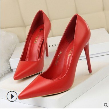 Patent Leather Thin Heels Office Women Shoes New Arrival Pumps Fashion High Heels Shoes Women's Pointed Toe Sexy Shoes Shallow