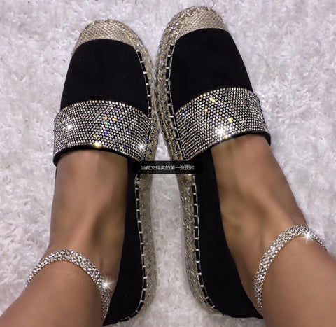 womens shoes autumn flat casual shoes crystal Single shoes chaussure  zapatos mujer w08  designer  women luxury 2019