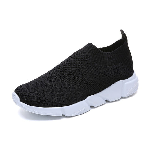 Rimocy plus size breathable air mesh sneakers women 2020 spring summer slip on platform knitting flats soft walking shoes woman