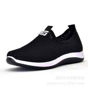 2019 summer new fashion breathable mesh shoes a lazy person walking comfortable soft soles women's mesh shoes