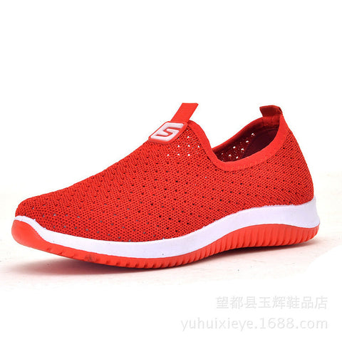 2019 summer new fashion breathable mesh shoes a lazy person walking comfortable soft soles women's mesh shoes