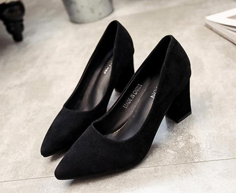 autumn Female sandals pointed lady sexy high heels black with thick with wild single women shoes Sandalias