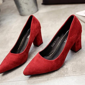 autumn Female sandals pointed lady sexy high heels black with thick with wild single women shoes Sandalias