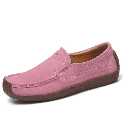 Spring Autumn Women Moccasins Women's Flats Genuine leather Shoes Woman Lady Loafers Slip On Suede Shoes