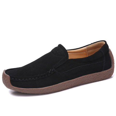 Spring Autumn Women Moccasins Women's Flats Genuine leather Shoes Woman Lady Loafers Slip On Suede Shoes