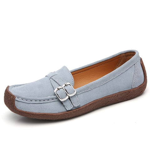 Spring Autumn Women Moccasins Women's Flats Genuine leather Shoes Woman Lady Loafers Slip On Suede Shoes