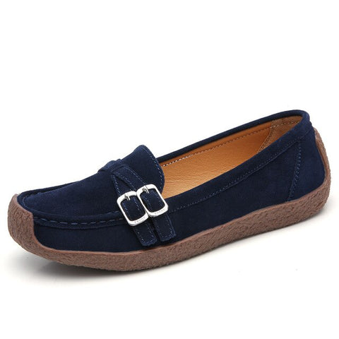 Spring Autumn Women Moccasins Women's Flats Genuine leather Shoes Woman Lady Loafers Slip On Suede Shoes