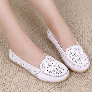 Ariari 2019 Spring women flats genuine leather woman casual shoes slip-on women's Loafers ballet flats soft women boat shoes