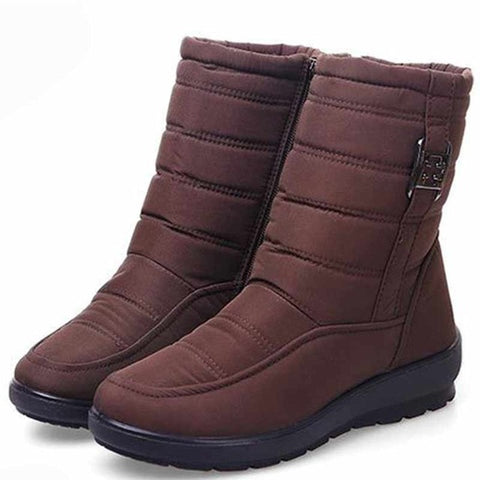 Casual shoes woman solid zipper sneakers women boots 2019 warm fur non-slip ankle boots women shoes waterproof female snow boots