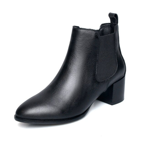 INS hot Women Chelsea boots cow leather ankle Boots 22-24.5 cm length European and American style ladies boots female+shoes