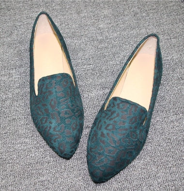 Lady Rome Style Leopard p Plus size 12 11 44 No Heels Square toe shoes Women Soft Sole Slip-on Breathable Brown White Printing